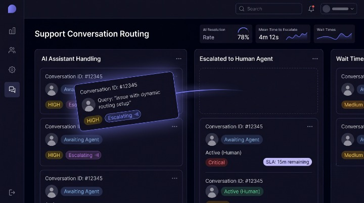 AI support escalation handoff dashboard